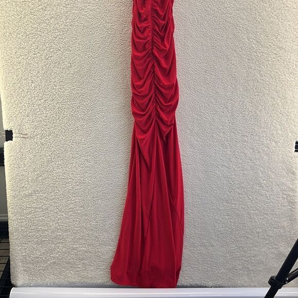 Jump Apparel Ruched Double Strap Jersey Gown‎ Red Size 5/6 - Picture 6 of 8